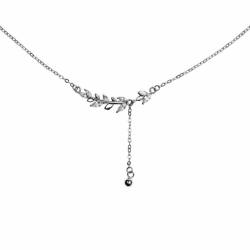 Silver 925 Necklace Leaf