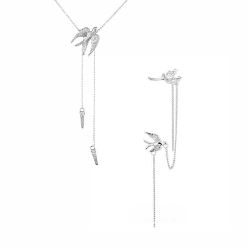 Silver 925 Set Birds with cuff