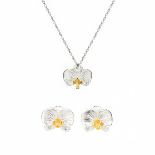 Silver 925 & gold-plated Set Orchid